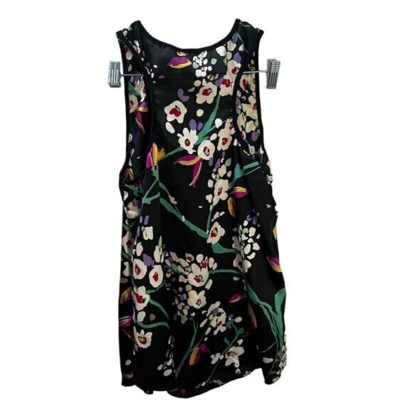 NEW Womens Floral Tunic Top Sleeveless Scoop Neck Medium - Picture 2 of 5